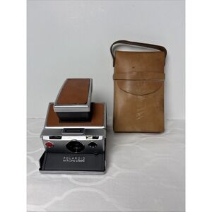Vintage Polaroid SX-70 Land Camera Brown Tan Leather Polaroid Case Untested READ